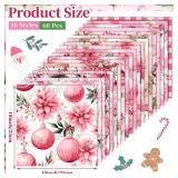 Oudain 60 Pcs 10 x 10 Inch Pink Christmas Quilting Fabric Vintage Christmas Fat Squares Patchwork Precut Strips Santa Flamingo Snowman Fabric Bundles for Xmas DIY Craft Sewing
