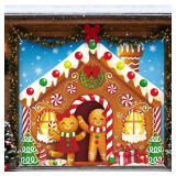 HunnmingRe Christmas Garage Door Banner Decoration Magnetic Double Garage Door Covers Large Xmas Backdrop Decorations for Holiday Indoor Outdoor Party Decor(7 x 8 ft,Gingerbread House)