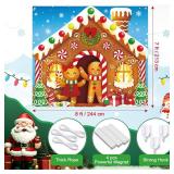 HunnmingRe Christmas Garage Door Banner Decoration Magnetic Double Garage Door Covers Large Xmas Backdrop Decorations for Holiday Indoor Outdoor Party Decor(7 x 8 ft,Gingerbread House)