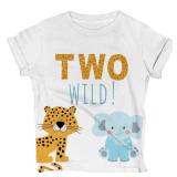 Lalo & Luna Two Wild Safari Birthday T-Shirt for 2-Year-Old Boy/Toddler â Zoo Theme, Jungle Party Outfit/Tee 3T Wh H SS