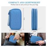 FYY Electronic Organizer, Travel Organizer Bag Pouch, Electronic Accessories Carry Case, Portable Waterproof Double Layers All-in-One Storage Bag for Cable, Cord, Charger, Phone, Earphone, Cyan