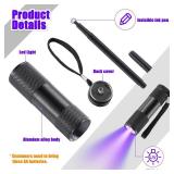 Tegeme 10 Pcs Blacklight Pen Set 5 Invisible Ink Pen 5 Blacklight Flashlights, UV Pen Invisible Ink Marker Black Light Markers for Spy Secret Holiday Gift Party Favors(Classic)