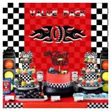 BACUTHY 2 Pack Race Car Cupcake Stands Birthday Party Supplies, Two Fast Cars Decorations Truck Theme Favors - 3 Tier Cardboard Cup Cake Holder Tower