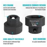 DURATECH 3/8\" Drive Stubby Impact Socket Set, Low Profile Impact Sockets, 14-Piece, Metric, Size Covers 6-19mm, Cr-Mo Steel, Organized in Magnetic Storage Rail