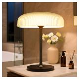 Outdoor Cordless Table Lamp - Waterproof Shower Lamp Battery Operated, 2 Color Dimmable Touch Lamps Rechargeable, Mushroom Design Solar Table Light for Patio Bathroom Camping, Christmas Gift for Women