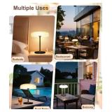 Outdoor Cordless Table Lamp - Waterproof Shower Lamp Battery Operated, 2 Color Dimmable Touch Lamps Rechargeable, Mushroom Design Solar Table Light for Patio Bathroom Camping, Christmas Gift for Women