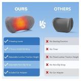 Heated Lumbar Support Pillow for Office Chair, Car, Bed, and Recliner-Customizable Height for Personalized Comfort - Relieves Lower Back Pain and Enhances Posture