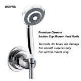 BOPai Suction Cup Shower Head Holder for Handheld Shower â No Drill, For Smooth Surfaces Only, Vertical Mount Only, Chrome