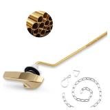 Universal Polished Gold Toilet Handle Replacement Kit, Side/Angle Mount Toilet Flush Handle Compatible with Kohler K-GP30324-CP/TOTO/American Standard, Stainless Steel Flapper Chain
