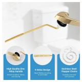Universal Polished Gold Toilet Handle Replacement Kit, Side/Angle Mount Toilet Flush Handle Compatible with Kohler K-GP30324-CP/TOTO/American Standard, Stainless Steel Flapper Chain
