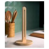 KitchLife Wooden Paper Towel Holder Countertop, Fits Jumbo Roll - Solid Beechwood Paper Towel Dispenser Stand with Anti-Skid Base, 1 Pack