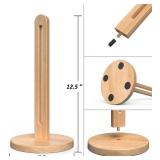 KitchLife Wooden Paper Towel Holder Countertop, Fits Jumbo Roll - Solid Beechwood Paper Towel Dispenser Stand with Anti-Skid Base, 1 Pack