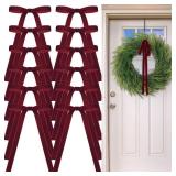 Glitinsel Burgundy 24 Pcs Velvet Bows Christmas Tree Ornaments Valentines Day Bows Decoration for Garland Home Coquette Wedding Decor (9 x 13 Inch,Width of 5/8\")