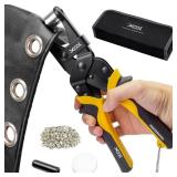 XOOL Grommet Tool Kit, 200PCS 3/8 inch 10mm Grommets, Leathercraft Punching Tool, for Canvas, Fabric, Tarps, and DIY Craft Projects