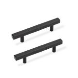 NIZADO 2 1/2 Inch Cabinet Pulls Black, Black Handles for Kitchen Cabinets 10 Pack, Square Drawer Dresser Handles, 4 Inch Overall Length