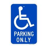 SmartSign Basics Handicap Parking Sign | 12\" x 18\" Engineer Grade Reflective 120 mil ACM, Reserved Parking Signs for Handicapped Only, Made in USA