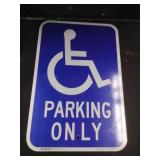 SmartSign Basics Handicap Parking Sign | 12\" x 18\" Engineer Grade Reflective 120 mil ACM, Reserved Parking Signs for Handicapped Only, Made in USA