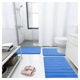 Buganda Memory Foam Bath Mat, 24\" x 16\", Ultra Soft and Non-Slip Bathroom Rugs, Water Absorbent and Machine Washable Bath Rug for Bathroom, Shower, and Tub, Royal Blue