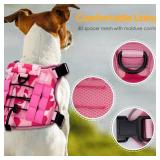 Heavy-Duty Tactical Dog Harness for Large Dogs, No Pull Adjustable Reflective Pet Vest with Molle System, K9 Military-Grade Control for Service Training, Outdoor & 10+ Breeds, Pink Camo, Small