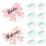 YOPPIX 10 Pcs Sublimation Bow Blanks, Sublimation Acrylic Bow Blanks Keychain for Heat Transfer Keychain Luggage Tag Baggage Handbag Travel Suitcase Tags, Home Gift Crafts Supplies