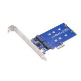 NFHK Dual SATA NGFF Key B+M SSD to PCI-E 1x Motherboard Desktop Adapter Converter SSD Card JMB582 2280