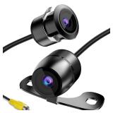 Backup Camera Flush Mount, Metal Housing 170Â°Wide View Angle Rear/Side/Front View Camera for Car, Clear Night Vision IP69 Waterproof Reverse Camera for Vehicle SUV RV Pickup, 18.5mm, 12V/24V, Black