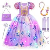 Meland Princess Dresses for Girls - Light Up Princess Costume for Little Girls, Halloween Costumes for Toddler Age 3-10, Birthday Gift for Girl (5-6 Years)