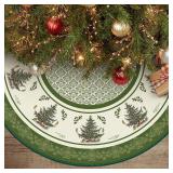 AVOIN colorlife Ornaments Christmas Tree Skirt 36 Inch, Winter Holiday Tree Mat Decoration Green
