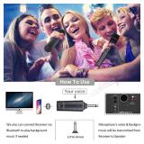 Kithouse K380A Wireless Microphones - Dual UHF Handheld Cordless Mics with Rechargeable Bluetooth Receiver - Karaoke/Speech/Church (Elegant Black)