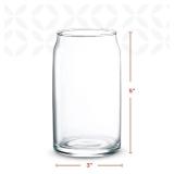 GLING [6 Pack - 16 oz.] Glass Can Shaped Cups Beer & Coffee Tumbler Glasses, Cordial Glasses, Cocktail Glasses