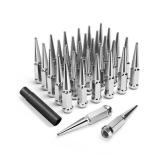 9/16-18 Spike Lug Nuts for 1994-2011 Dodge Ram 2500 3500, 2002-2010 Ram 1500, 1988-1997 Ford F250 F350, 2004-2009 Durango, 32PCS Spiked Lug Nuts 9/16-18 Chrome with Socket Key for Aftermarket Wheel