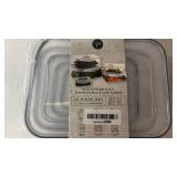 Brooklyn Steel Nested Snap Lid Food Storage Containers - Rectangular - 5 Containers - Grey