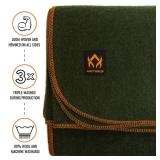 Arcturus Military Wool Blanket - Warm, Thick, Washable - Great for Outdoors, Camping, Stadium Blanket, Picnics, Travel - Car & Bushcraft Survival Kits (Olive Green)
