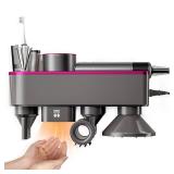 Hair Dryer Holder,No Drilling Required Hair Dryer Holder â Organizer Stand For 5 Attachments with Automatic Hand Drying and Magnetic Nozzle Storageï¼For Dyson Blow Dryer Accessory Organizer (