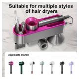 Hair Dryer Holder,No Drilling Required Hair Dryer Holder â Organizer Stand For 5 Attachments with Automatic Hand Drying and Magnetic Nozzle Storageï¼For Dyson Blow Dryer Accessory Organizer (