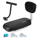 ZHOUWHJJ Bicycle Rear Seat Cushion Armrest Footrest Set, Kid Child Carrier Bicycle Baby Seat, Including Cushion and Backrest, Armrest Handrail, Footrests, Bell, Black