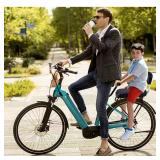 ZHOUWHJJ Bicycle Rear Seat Cushion Armrest Footrest Set, Kid Child Carrier Bicycle Baby Seat, Including Cushion and Backrest, Armrest Handrail, Footrests, Bell, Black