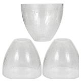 GoldSwift 3 Pack Clear Crackle Bell Shade Glass Lamp Shade Replacement, 5.9\"W x 5\"H, 1-5/8 Inch Fitter, Crackle Effect Glass Globe Cover for Chandelier Pendant Light Wall Sconce Lighting Fixture