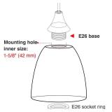 GoldSwift 3 Pack Clear Crackle Bell Shade Glass Lamp Shade Replacement, 5.9\"W x 5\"H, 1-5/8 Inch Fitter, Crackle Effect Glass Globe Cover for Chandelier Pendant Light Wall Sconce Lighting Fixture