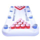 GoPong Pool Lounge Beer Pong Inflatable with Social Floating, White