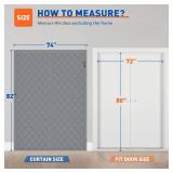 MAGZO Magnetic Thermal Insulated Door Curtain Fits Door Size 72\" x 80\", Oxford Cloth Strong Magnets Sliding Entrance Insulation, Thicken Cotton Winter Entrance Cover to Keep Cold Out, Gray