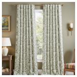 jinchan Floral Blackout Curtains for Bedroom Living Room 96 Inches Length Farmhouse Curtains Room Darkening Vintage Drapes Traditional Rod Pocket Window Treatment 2 Panels Set Sage Green on Beige
