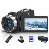 Gcasio 8K Camcorder 64MP Video Camera YouTube Vlogging Camera IR Night Vision WiFi 18X Digital Zoom Webcam 3.0âTouch Screen Camcorders with Microphone, 32G SD Card, Remote Control and 2 Batteries