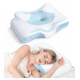 Osteo Cervical Pillow for Neck Pain Relief, Hollow Design Odorless Memory Foam Pillows with Cooling Case, Adjustable Orthopedic Bed Pillow for Sleeping, Support for Side Back Sleepers