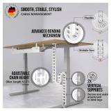 Ultimate Setup Under Desk Cable Management Vertebrae - Perfect for Sit Stand Desk - White, 133 cm
