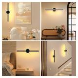 HOWMZON Wireless Picture Light, 16 inches Art Wall Light, Picture Light Battery Operated,Battery Operated Wall Lights,Gallery Light for Painting,Photo,Library (Matt Black)