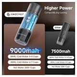 AMZCHEF Portable Coffee Maker Rechargeable w/ 9000mAh Battery, 2-in-1 Travel Espresso Maker for Ground/NS Capsules, Car Espresso Machine Self-Heating for Camping, RV, Hiking, Office, Aluminum