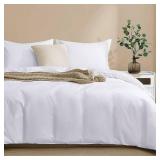 Colourful Snail 100-Percent Cotton Duvet Cover Set, Hidden Zipper Closure, Ultra Soft, Durable and Fade Resistant, Queen/Full, White (Comforter Not Included)