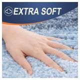 OLANLY Bathroom Runner Rugs 47x17, Extra Soft Absorbent Microfiber Bath Rugs, Rubber Backing, Quick Dry, Machine Washable Bath Mats for Bathroom Floor, Tub and Shower, Home Decor Accessories, Blue