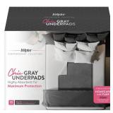 Inspire Extra Large Super Absorbent Disposable Bed Pads for Chronic Incontinence Ultra Thick and Absorbent Bed Pads Disposable Adult | Pee Pads for Adults (Gray 36\" x 36\")